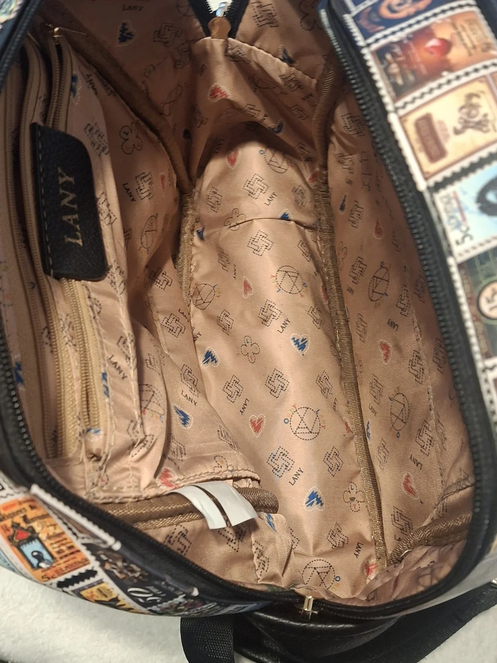 Black Betty Boop Stamp-Print Mini Backpack
